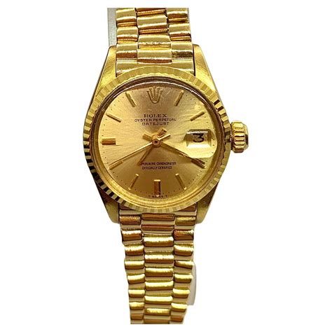 women's gold rolex oyster perpetual dress bracelet wristwatch